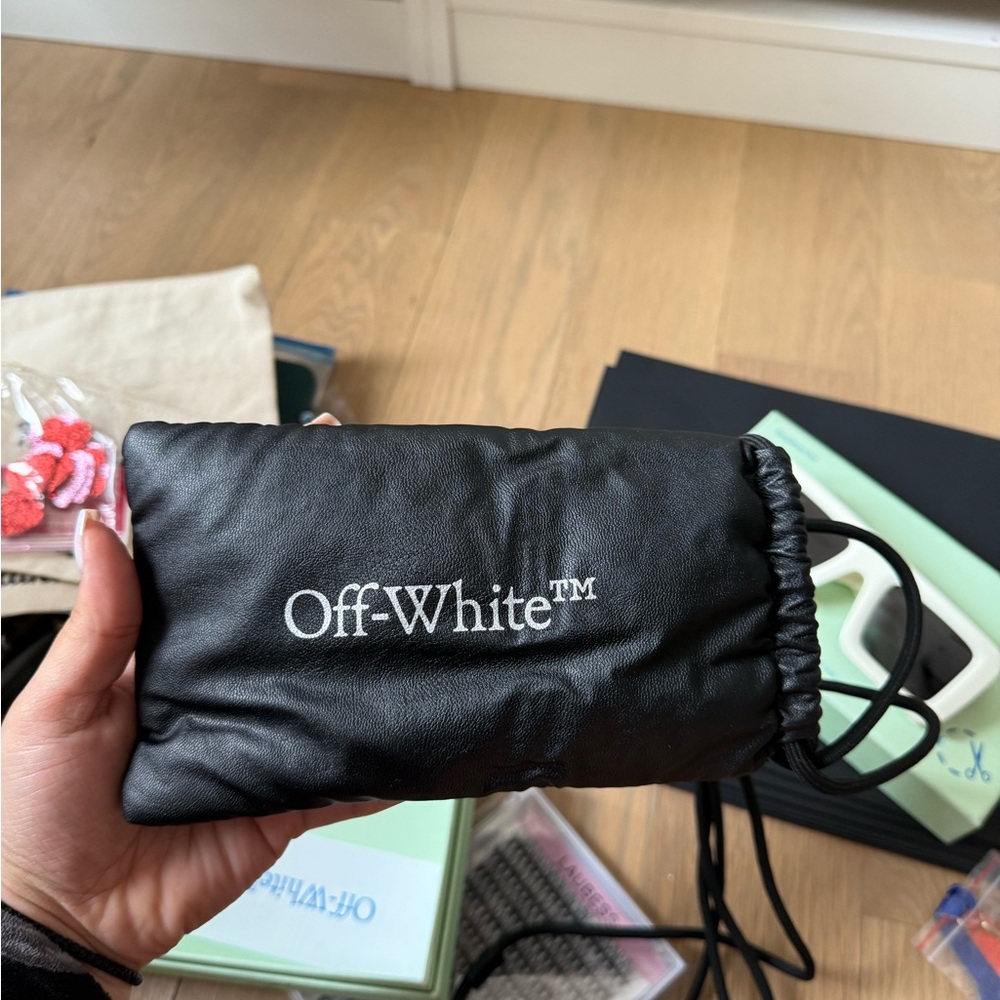 Off-White Cream Rectangular Chunky Frame Sunglass… - image 5